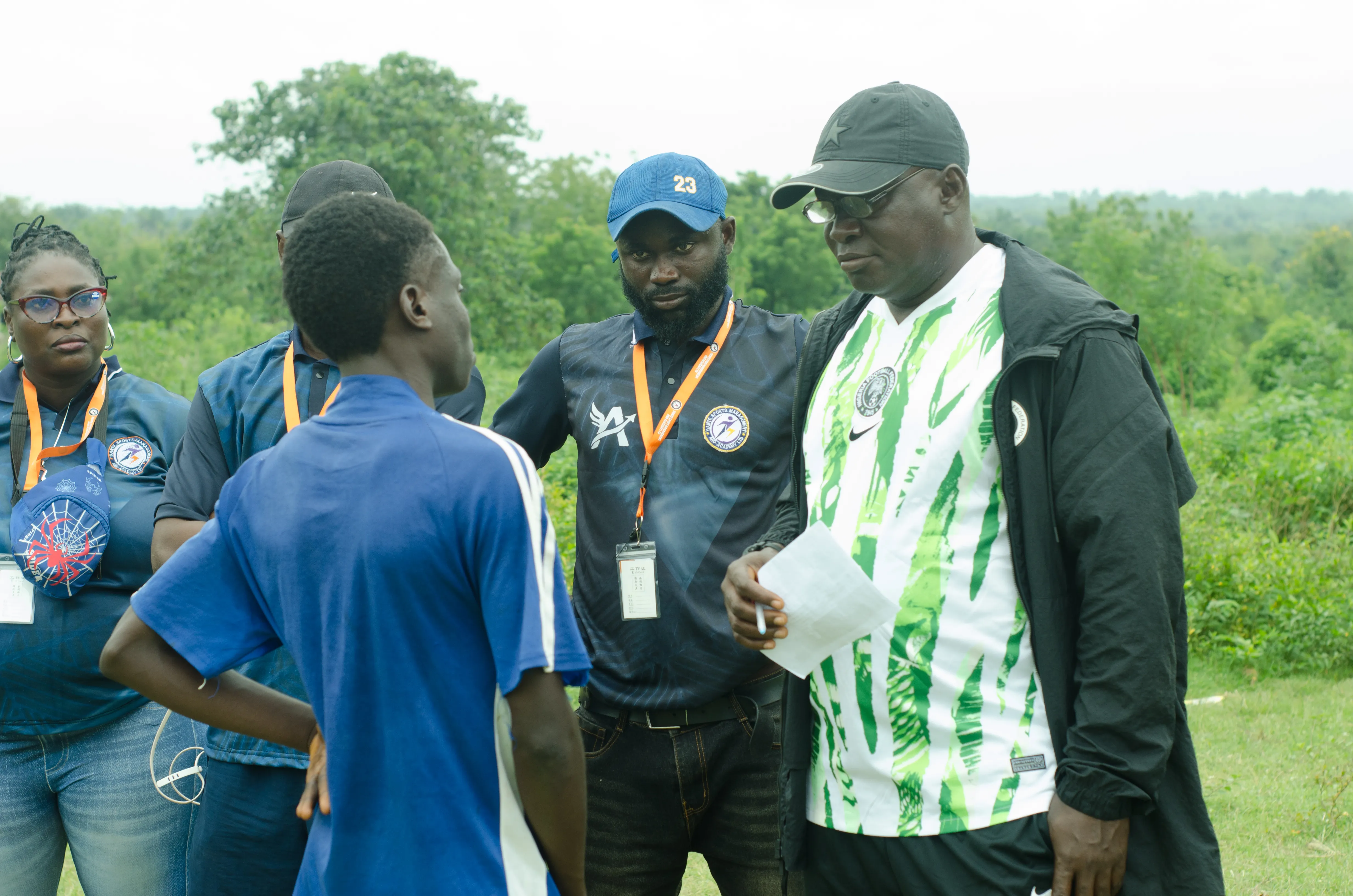 A focused moment during an academy football session